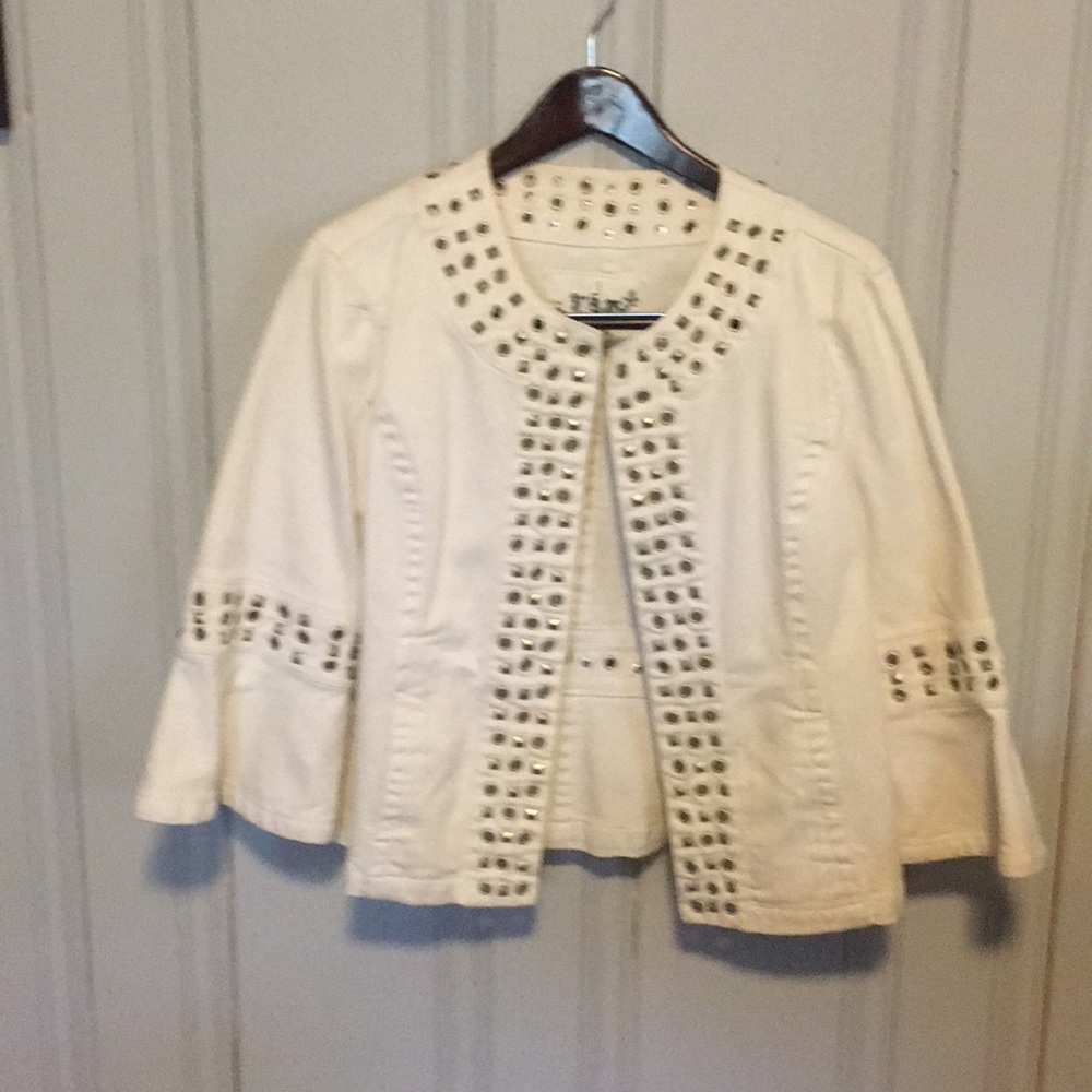 White Silver studded jacket
